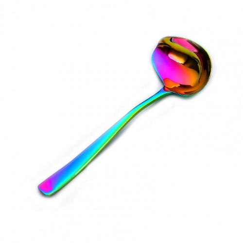 Cuchara para goteo de salsa, bote seguro de borde suave, cucharón de sopa, utensilios de cocina de acero inoxidable, cuchara para sopa: Dazzling