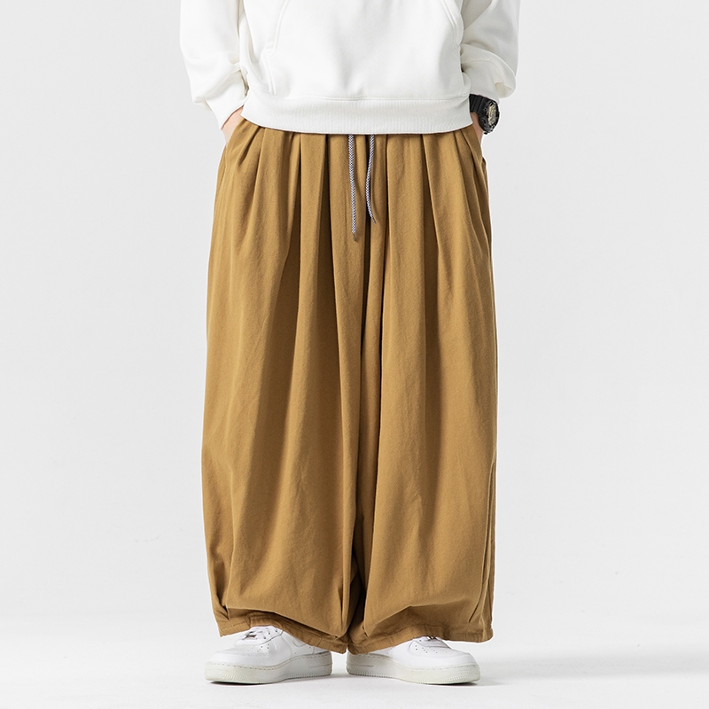 Stora herrbyxor med vida ben och elastisk midja, joggingbyxor med herrbyxor, casual, harembyxor, baggy, herr, mjukisbyxor, stor storlek 5xl: Xxl / Kaki