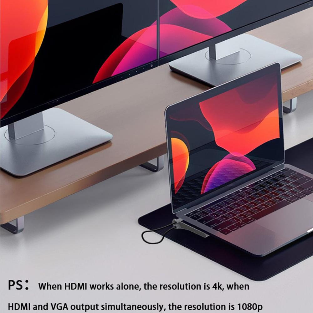 12-in-1 Type-C HUB 4K Docking station dual HDMI RJ45 Gigabit Lan PD Laptop Docking Stations