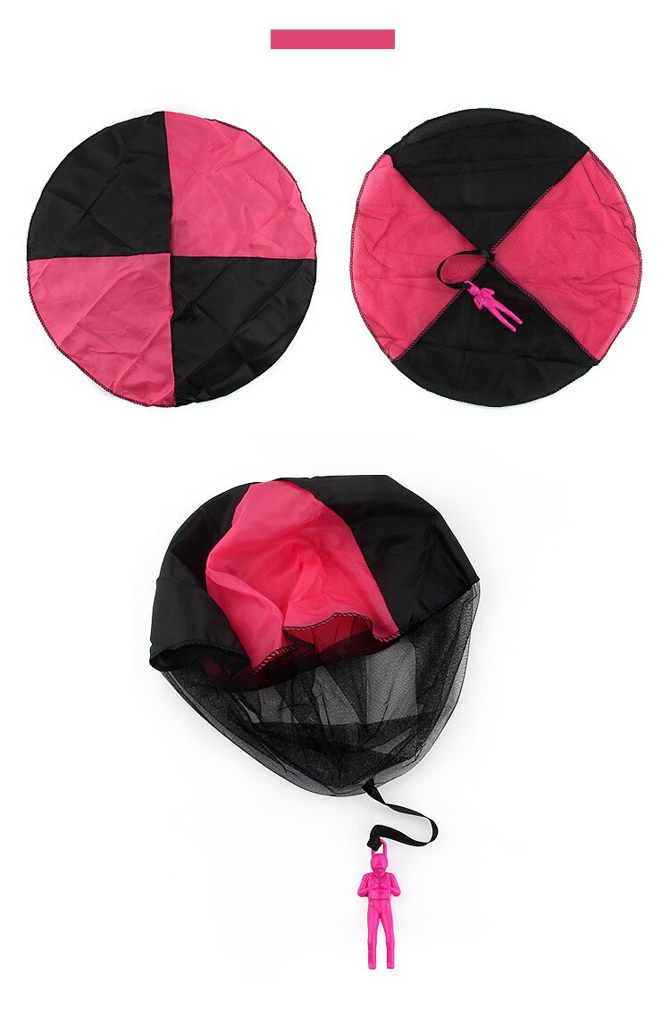 Tobefu Mini Hand Gooien Parachute Met Soldaat Buiten Spelen Spelletjes Voor Kids Fun Sport Educatief Speelgoed Kinderen Meisjes Jongens: Rose red