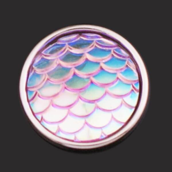SZ6402 Glitter Mermaid Ronde Ananas 18Mm Hars Drukknoop Voor Snap Sieraden Goede: purple