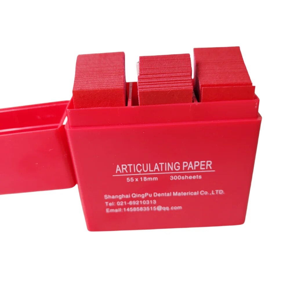 300 hojas/caja de papel de articulación Dental, tiras de mordida de doble cara, papel de articulación para blanqueamiento Dental, materiales de odontología: Plata