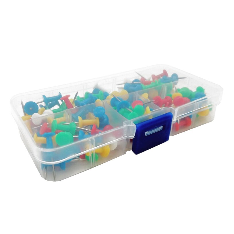 100 Uds chinchetas de colores, tachuelas de Metal para el pulgar, tachuelas de dibujo de mapa, alfileres artesanales, accesorios de oficina, útiles escolares, papelería