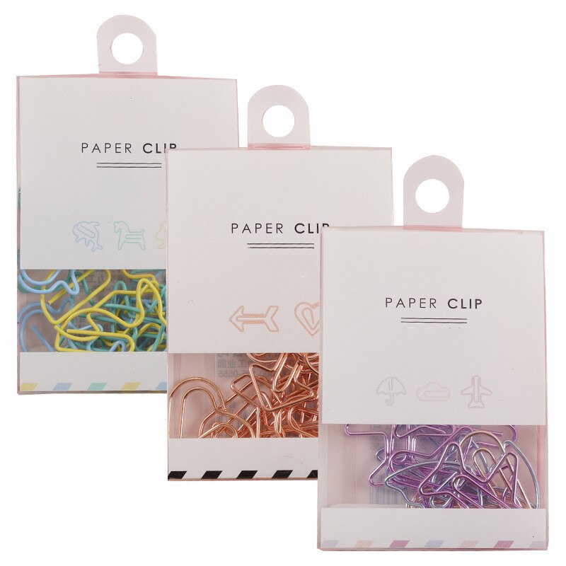 12pcs/box Cartoon Shape Paper Clips Notes DIY Bookmark Metal Binder Clips Notes Letter Paper Clips Bookmarks