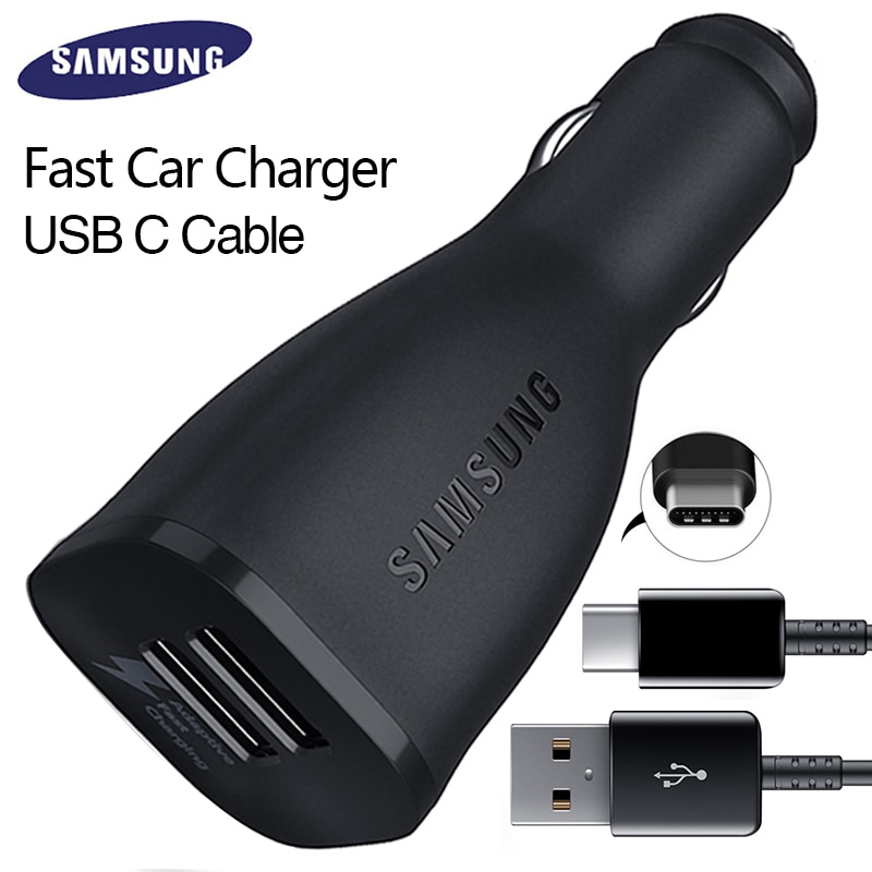 Samsung S 9 S8 Plus S9 S8 Autolader Originele Adaptieve Fast Charger 9V 1.67A Quick Charge 3.0 Type -C Kabel 2 USB Adapter Note 8