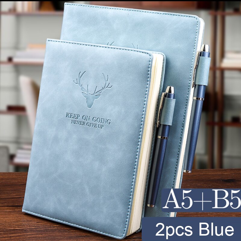 360 Pages Thick A5 B5 Journal Notebook Daily Business Office Work Notebook Simple Thick College Office Diary School Supplies: A5 B5 Blue