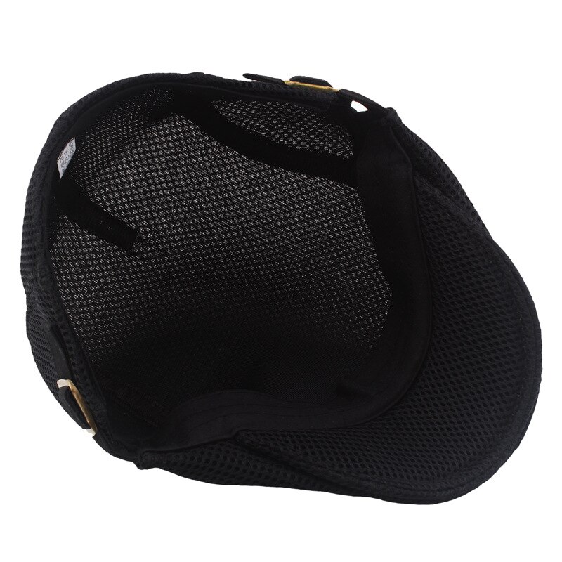Spring Summer Men's Beret Solid Color Hollow Mesh Cap Breathable Adjustable ladies Sun Hat