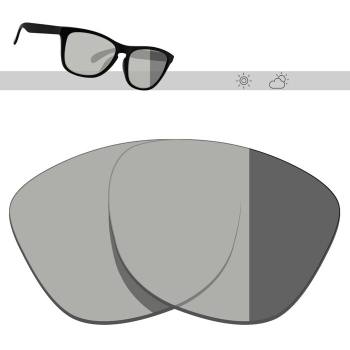Glintbay polariserade ersättningssolglasögonglas för oakley frogskins-flera alternativ: Grå fotokromisk