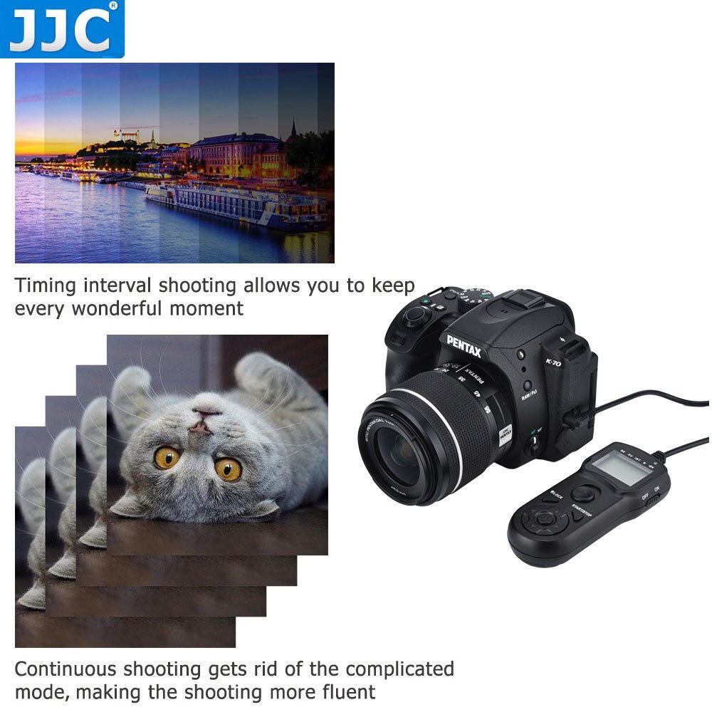 JJC Intervalometer Timer Remote Control Controller Shutter Release for Canon EOS R5 R6 850D 750D 700D 90D 80D 70D 5D Mark II III
