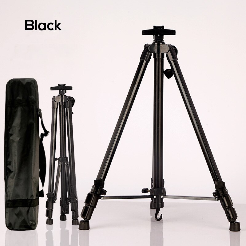 Portable Adjustable Metal Sketch Easel Stand Foldable Travel Easel Aluminum Alloy Easel Sketch Drawing For Artist Art Supplies: black