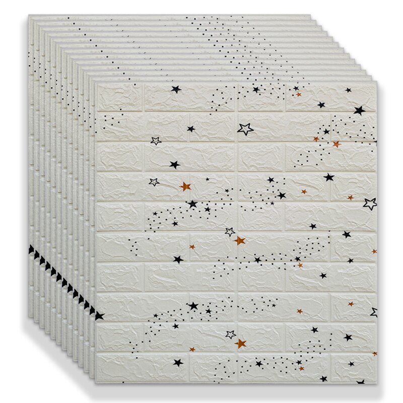 3D Wall Stickers Self-adhesive Brick Panels Living Room Decoration Bedroom Decor Waterproof Wallpaper Kitchen TV Backdrop Home: F