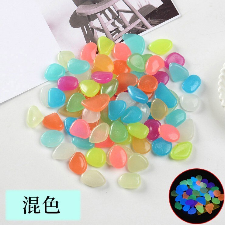 50/100 stücke Leucht Stein Glow Felsen Aquarium Mix Farbe Steine für Outdoor Gehwege Home Garten Yard Decor Fisch tank Kies Felsen: 100PCS / MIX