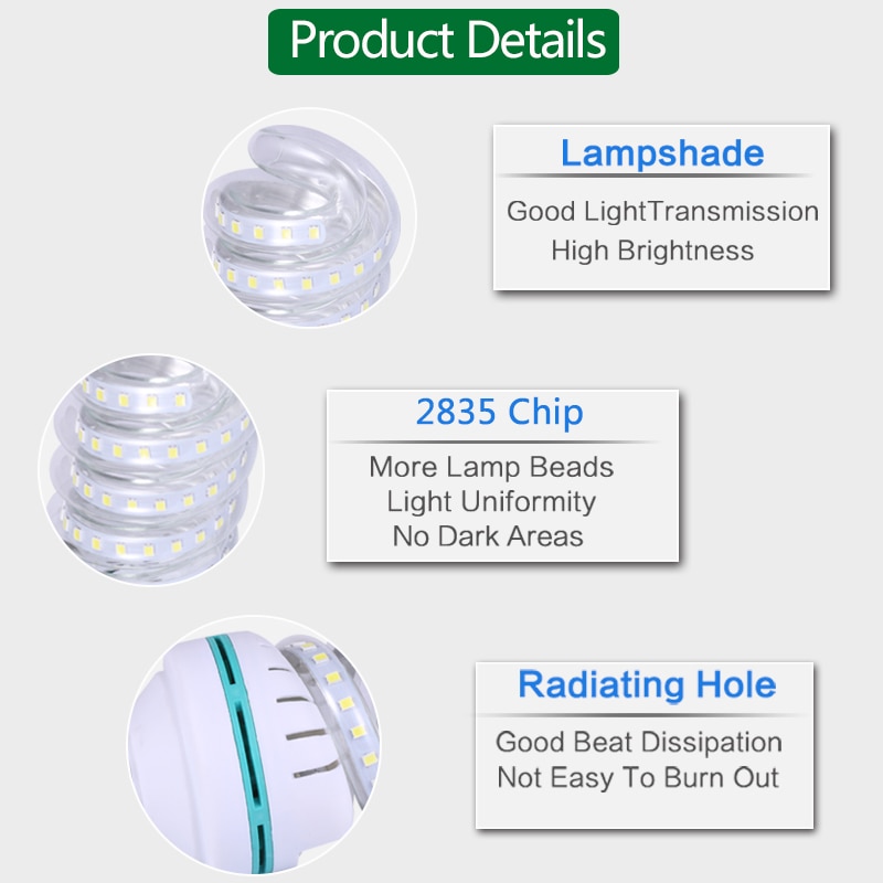 LED Lampe E27 Mais Birne Spirale Licht 220 V 5 W 7 W 9 W 12 W 18 W 24 W 32 W Ampulle Lampada Bombillas LED Stelle Licht Wohnkultur Schlafzimmer