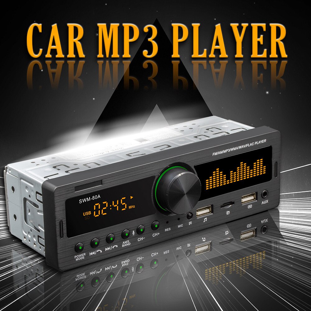 Bluetooth Autoradio Autoradio Radio Fm Aux Ingang Ontvanger Sd Usb SWM-80A 12V In-Dash 1 Din Auto MP3 Multimedia Speler