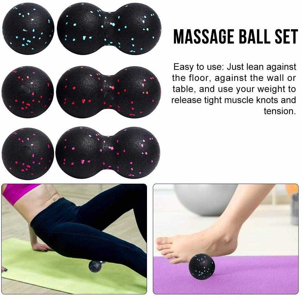 (shop nu) peanut massage ball fascia bold sæt dobbelt lacrosse fitness mobilitet bold til fysioterapi selv-myofascial frigivelse