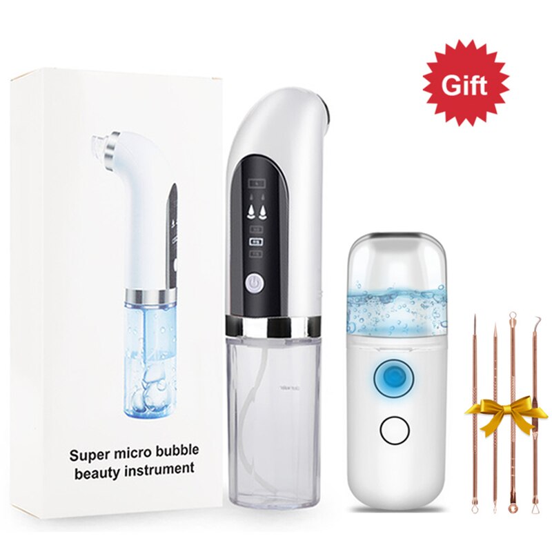 Face Cleansing Kit Vacuum Blackhead Remover Ultrasonic Skin Scrubber Nano Facial Sprayer Electric Face Clean Set 31: Type 2 with box