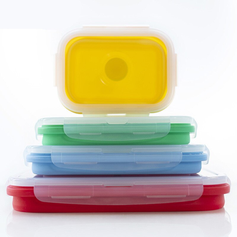 Collapsible Silicone Food Container Portable Bento Lunch Box Microware Home Kitchen Outdoor Food Storage Containers Box