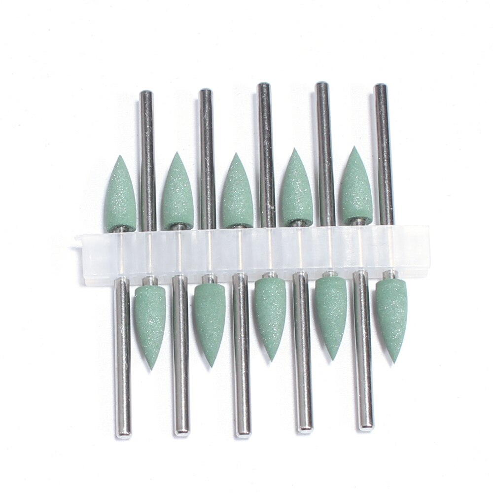 Unid/set de brocas de silicona para uñas, brocas de goma para manicura, brocas de fresado eléctrico rotativo, herramientas de rebaba, 10 unidades: P3C