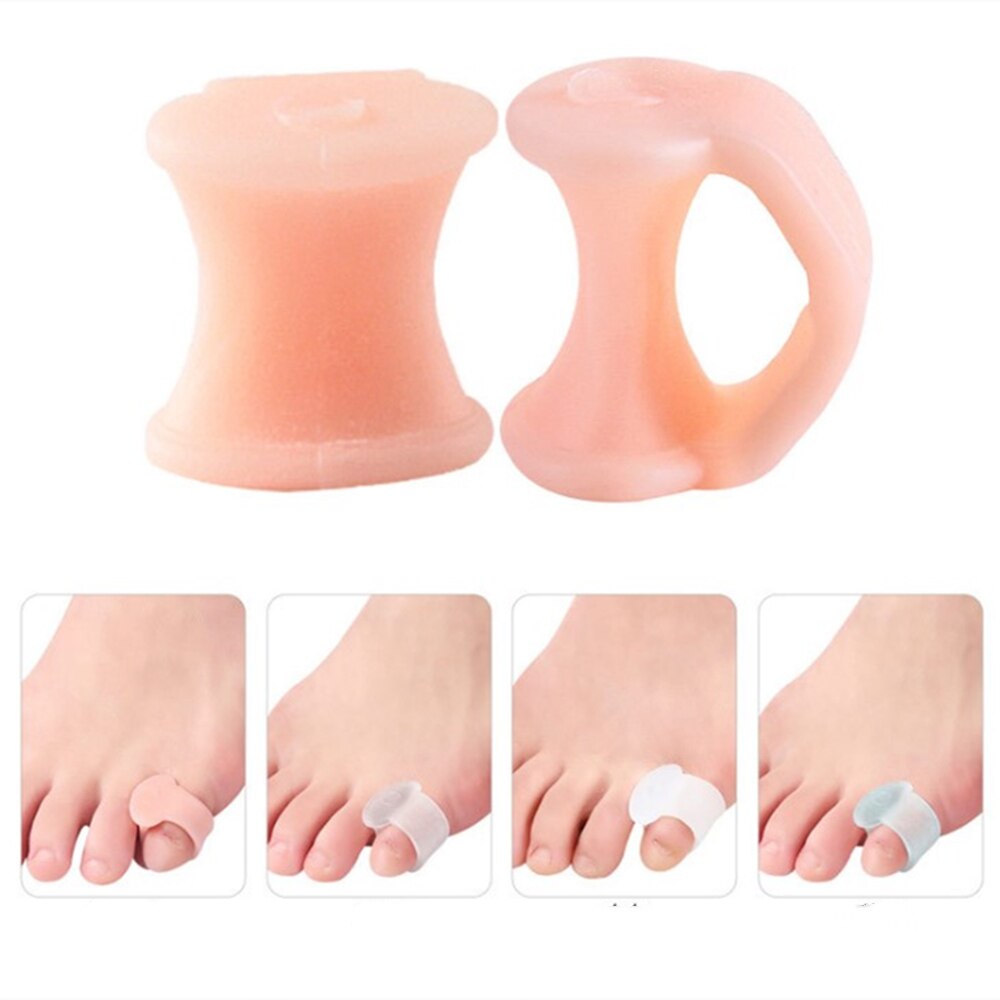 1Pair Ring Tail Finger Toe Separator Silicone Gel Bunion Hallux Valgus Overlapped Pain Relief Finger Toe Corrector Foot Care Too