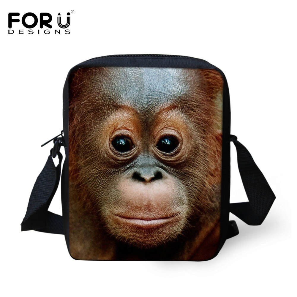 Famous Monkey Men Messenger Bags 3D Zoo Aniamal Man Mini Crossbody Bags Brand Casual Male Travel Bag