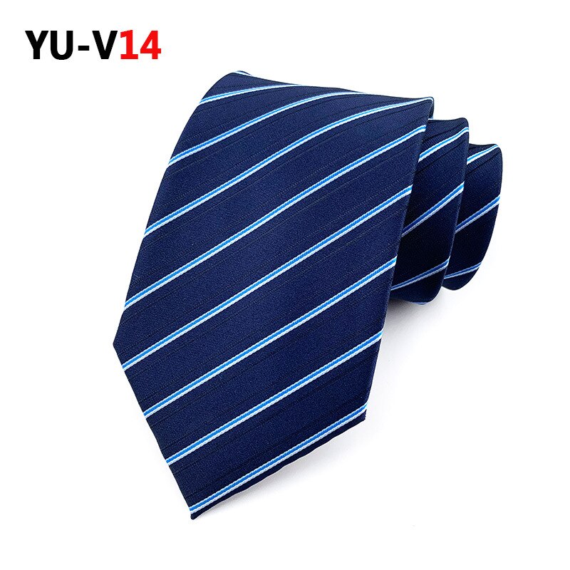 8cm Neck Ties for Men Casual Plaid Suits Tie Gravatas Blue Mens Neckties for Business Wedding Men Ties Men: YU-V14