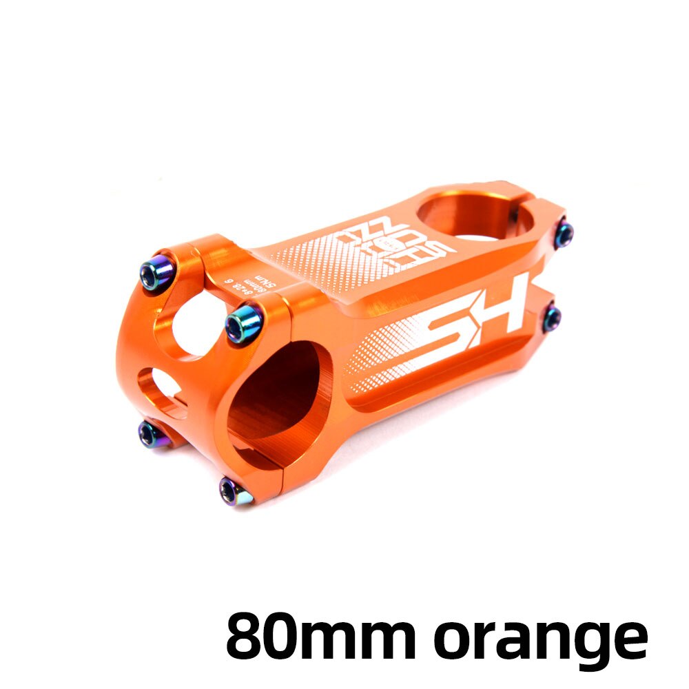 PRO HONSUN 80/100/110mm Rainbow MTB Bike Stem Super Light 31.8*28.6mm Mountain/Road Bike Stem CNC Aluminum Alloy Bicycle Stem: 80mm orange