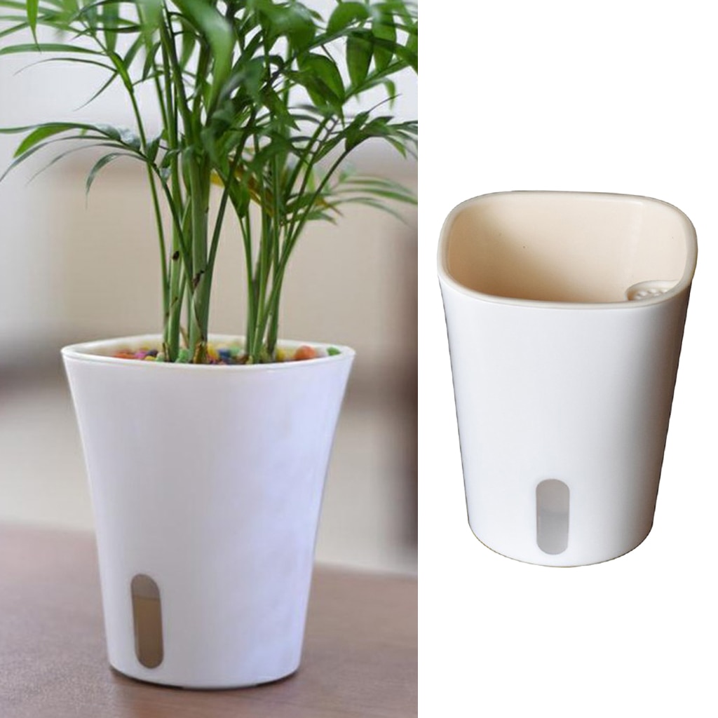 Self Watering Plastic Planter Moderne Decoratieve Kleine Planter Pot Voor Aloë Kruiden