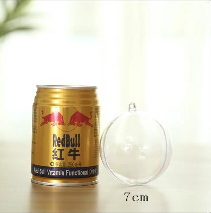 1pc 4-20cm Big Christmas Tress Decorations Ball Transparent Open Plastic Clear Bauble Ornament Box Year: 7cm