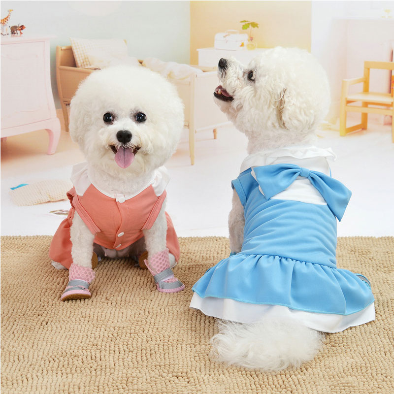 Été Bow chien vêtements Sweety princesse robe Teddy chiot robes pour chiot jupes coton chat robes Yorkies Chihuahua vêtements