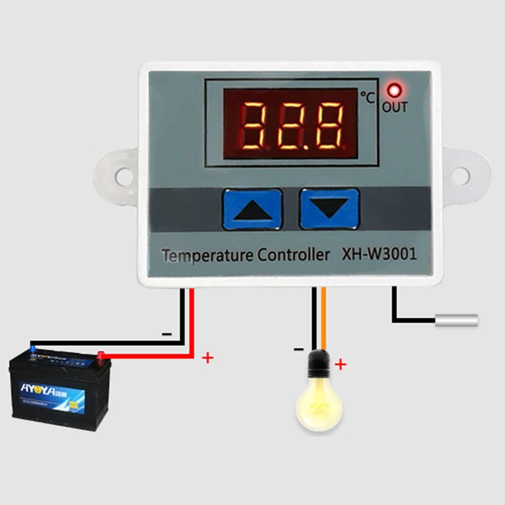 Temperature Controller Thermal Control Switch Multifunction Digital Temperature Controllers Waterproof Probe Accessories: 12V 120W