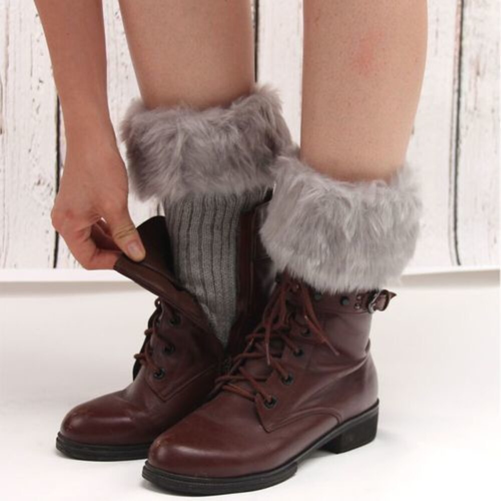 Mulheres Inverno Cor Sólida Curto Knit Polainas Bota Socks Toppers Punhos Macios presentes de Natal термоботинки beenwarmers dames