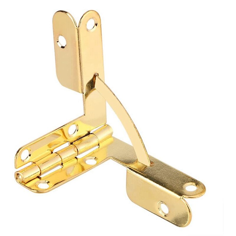 20 PCS 90° Spring Hinge Tenon Hole Support Tool, Suitable For Small Jewelry Wine Clock Door (Gold)