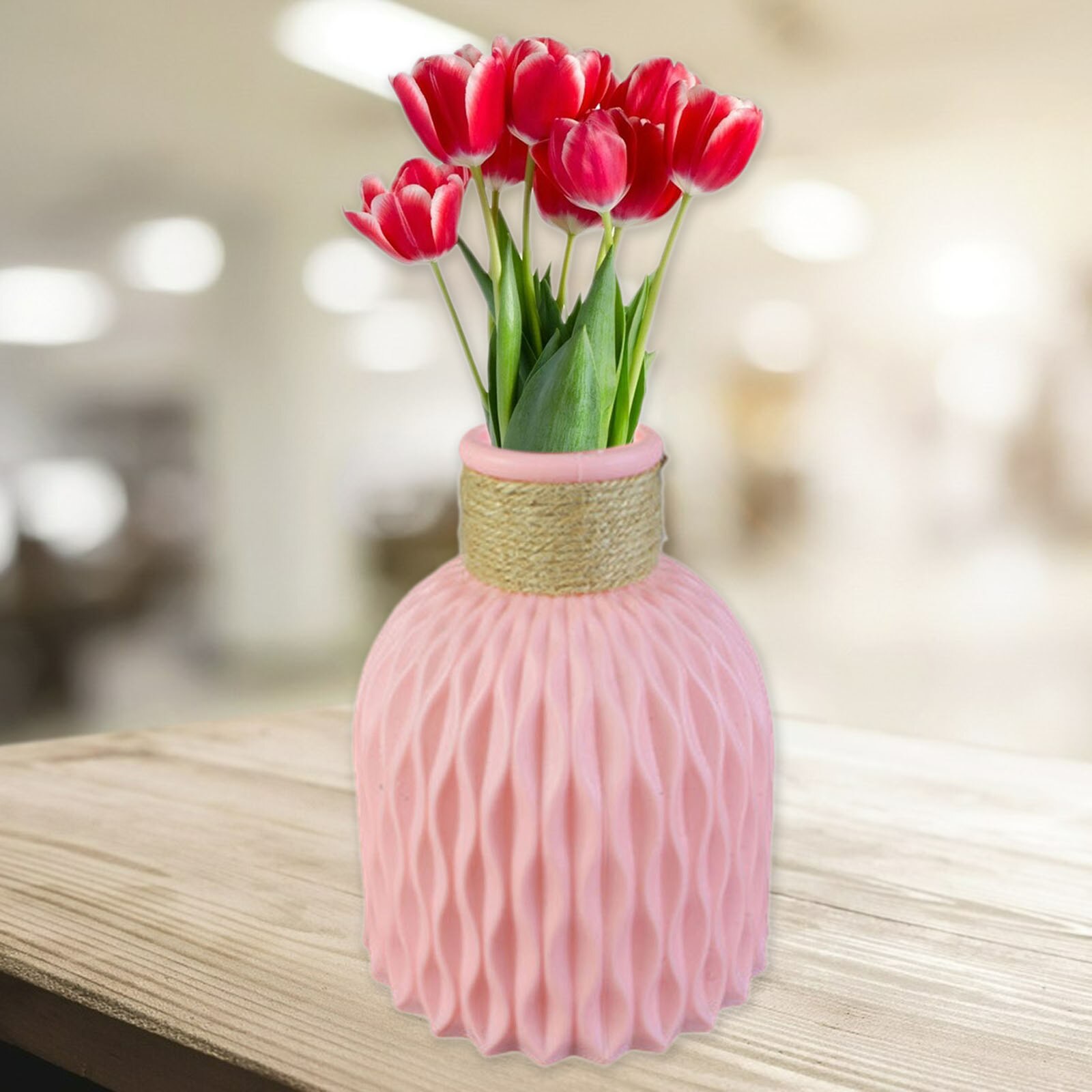 Creatieve Plastic Bloem Vaas Planter Bruiloft Pot Kast Bloemen Holder Home Office Party Centerpieces Bloemstukken