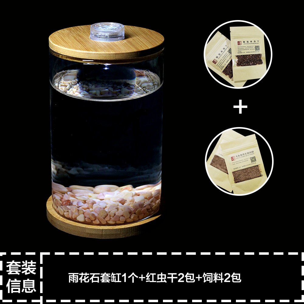 Bucket Aquarium Mini Small Glass Aquarium Desktop Micro Landscape Viewing Office Aquarium Ecological Bottle Aquarium Acuario: Navy Blue