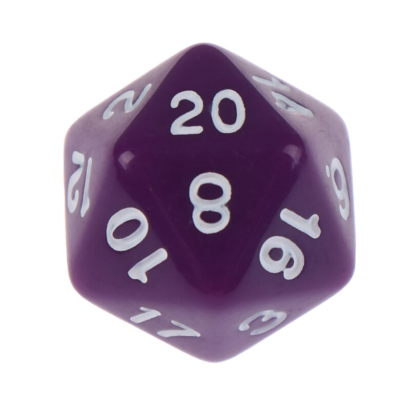 1pc efeito d20 dados para mesa jogo de tabuleiro 20 lados dados cores ricas acessórios do jogo de mesa para o jogo de tabuleiro acrílico dados digitais: PP