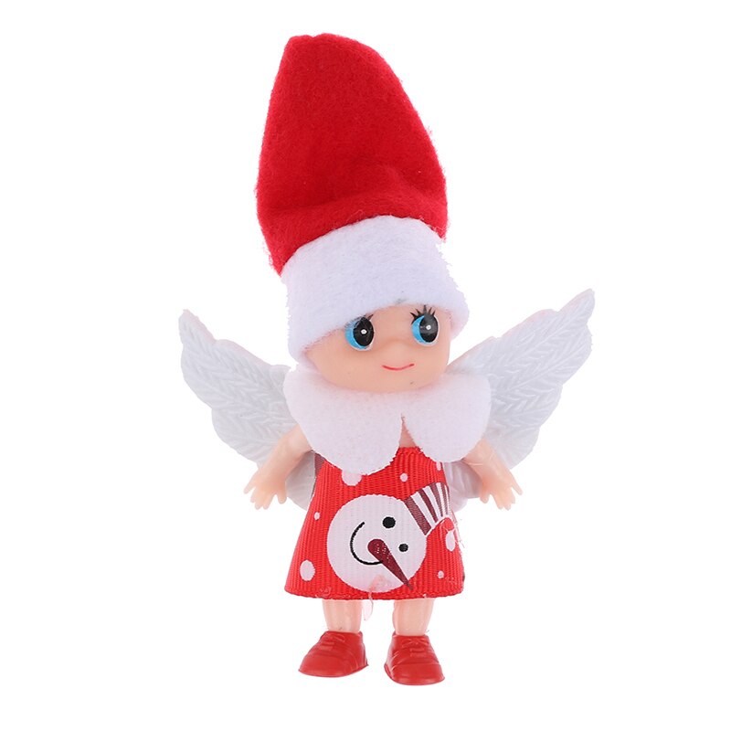 Bebé muñecas duende muñeco elfo de Navidad muñeca bebé de juguete con brazos móviles piernas Navidad muñecas de adorno de juguete: RD