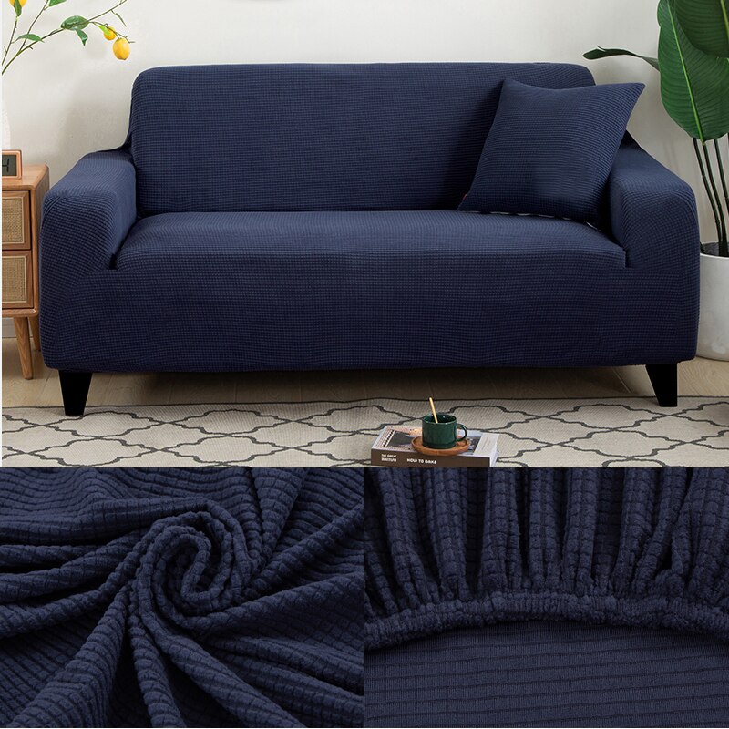 Stræk slipcover sektionel elastisk stræk sofa betræk til stue sofa betræk l-form lænestol betræk 1/2/3/4- sæder: Blå / 145-185cm