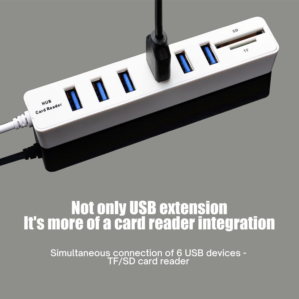 8 in 1 USB 2.0 Hub Expander Adapter Multiple 8/5 port USB Splitter HUB High Speed 2.0 Hub TF SD Card Reader For PC Laptop