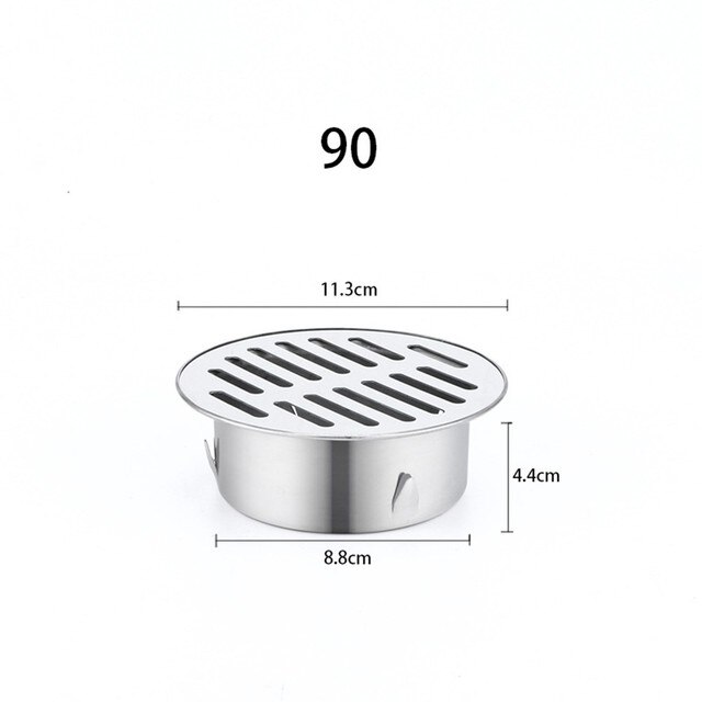 Floor Drain Cover Anti-Blocking Floor Drain Outdoor Plane Insertion Floor Drain 304 Stainless Steel Durable Balcony Roof Round: 90mm