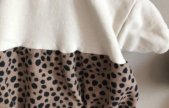 Bébé fille body imprimé léopard en peluche une-pièce bébé motif épissage paquet petites filles vêtements