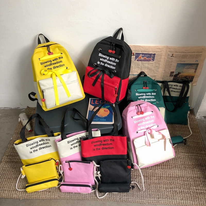 4 pièces ensemble sac à dos femmes Oxford sac à bandoulière grande capacité sac à dos pour adolescentes Mochilas femme sac à dos sac à dos