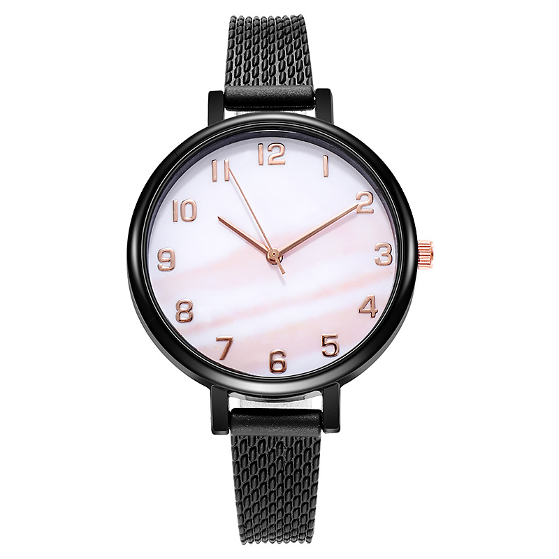 SHSHD-reloj de cuarzo noctilucente para mujer, pulsera de malla de acero inoxidable de 39mm, color oro rosa, resistente al agua,: bai