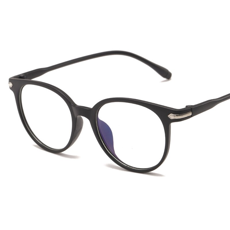 Transparent Computer Round Frame Glasses Women Men Anti-blue Light Round Glasses Blocking Glasses Optical Glasses Goggles: 02