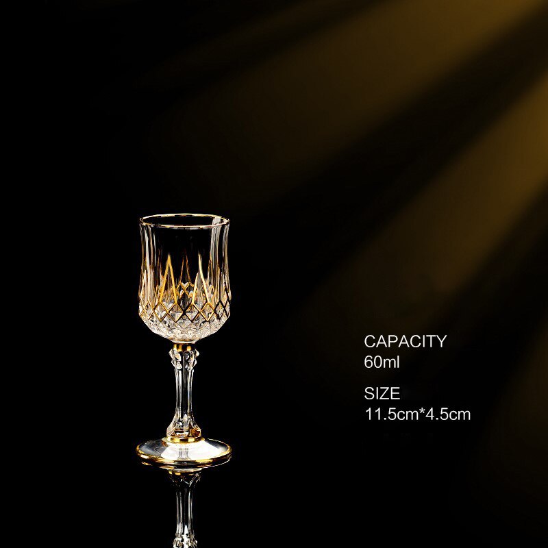 Gold Luxury Wine Glass Wine Champagne Goblet European Style Exquisite Household Bar Crystal Whiskey Glasses Hand Blown Cups: 005