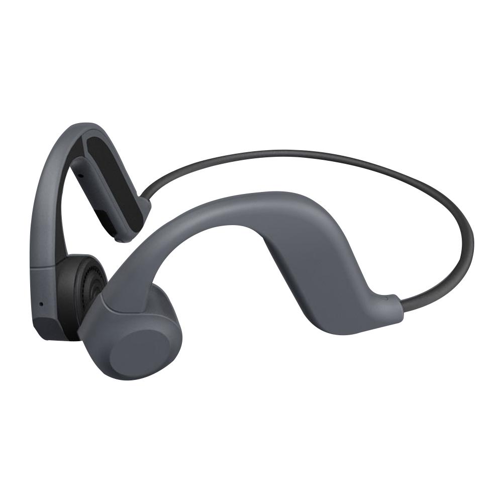 X9 Bone Conduction Waterproof Bone Earphones with Mic Bluetooth Headphones Built-in 8GB Memory Headphones for Sports Riding: Gray