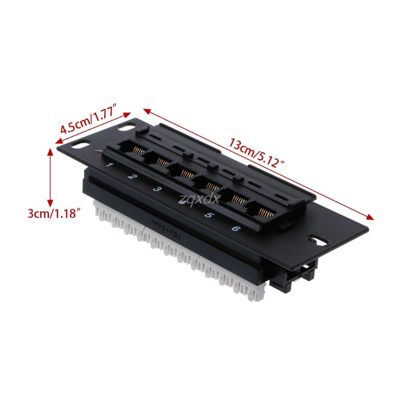 6 Port CAT5 CAT5E Patch Panel RJ45 Networking Wall Mount Rack Mount Bracket