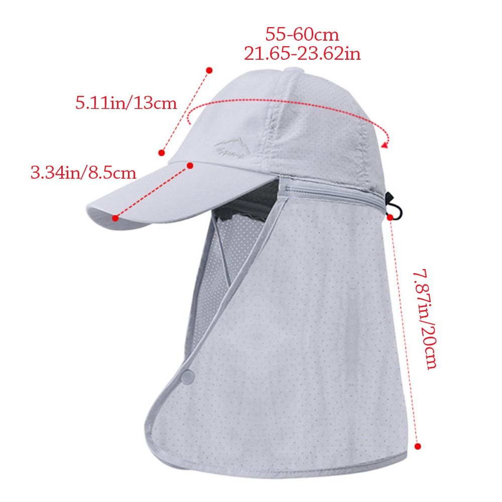 Protección solar Sombrero impermeable para el sol Secado rápido Gorra de béisbol de pesca de ala ancha Mantón desmontable Gorra de playa transpirable