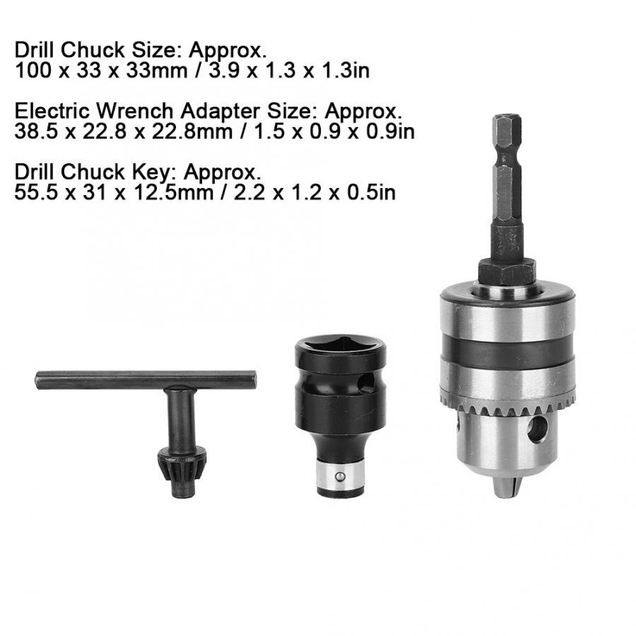Drill Chuck 3/8 3/8-24UNF Thread 3/8 to 1/4 Connector for Power Tool Conversion Machine Tool