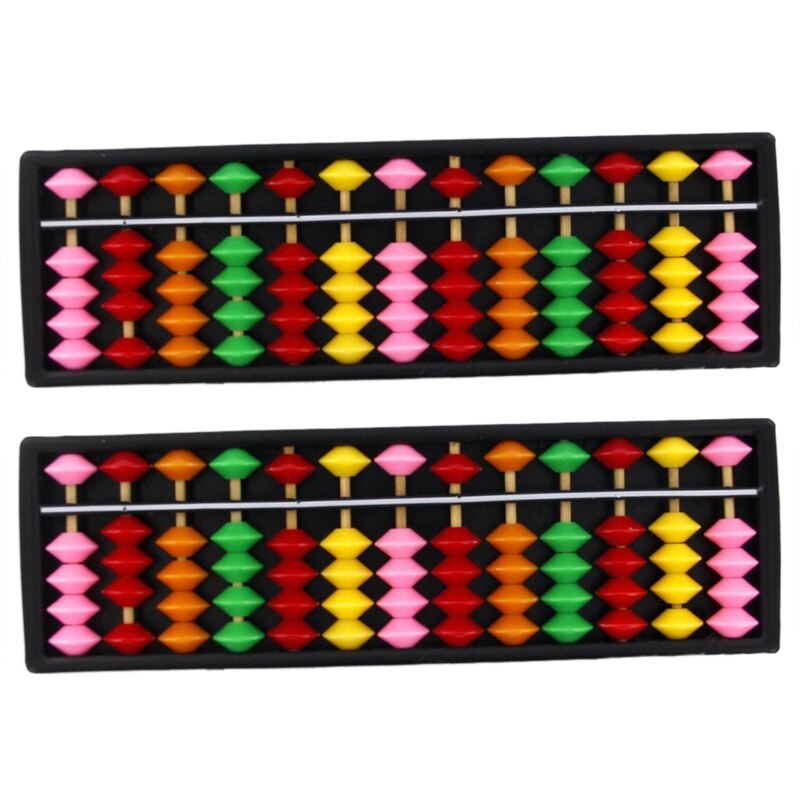 2X Portable Plastic Abacus Arithmetic Abacus Calculation Tool