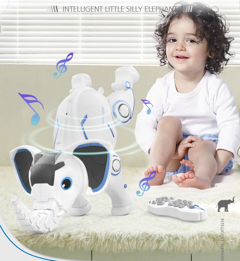 Nyeste rc kæledyr smart robot programmering smart elefant robot legetøj kan synge dansende rc dyrelegetøj